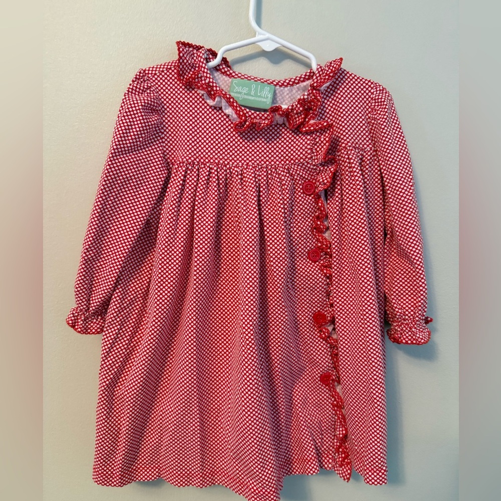 Sage & Lilly Red Polka Dot Ruffle Dress